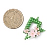 Beaded Rectangle with Flower Charms PALLOY-MZ01144-01-2