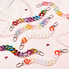 6Pcs 3 Styles Heart Acrylic Boot Strap Chains FIND-GO00002-5