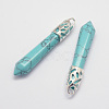 Synthetic Turquoise Big Pointed Pendants G-D860-C08-P-1