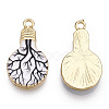 Printed Alloy Enamel Pendants ENAM-N056-178-10-1