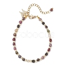 Electroplate Non-magnetic Synthetic Hematite & Natural Multicolor Tourmaline Cube Beaded Bracelets for Women BJEW-JB13122-2