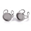 Non-Tarnish 201 Stainless Steel Cuff Pad Ring Settings X-STAS-S080-040C-P-5
