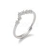 Constellations Rhodium Plated 925 Sterling Silver Micro Pave Clear Cubic Zirconia Adjustable Rings for Women RJEW-P130-01P-D-4