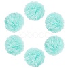 12Pcs Handmade Faux Rabbit Fur Pom Pom Ball Covered Pendants WOVE-SC0001-06E-1