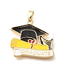 Brass Enamel Pendants KK-R212-17A-G-1
