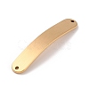 304 Stainless Steel Brushed Curved Rectangle Connector Charms STAS-R222-03G-2