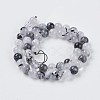 Natural Black Rutilated Quartz Beads Strands X-G-G448-8mm-13-2