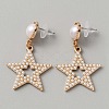 Plastic Imitation Pearl Beaded Geometric Dangle Stud Earrings EJEW-WH0013-57A-1