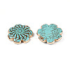 Dyed Synthetic Turquoise Flower Pendants TURQ-T004-25A-2