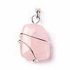 Natural Rose Quartz Pendants G-I220-D04-2
