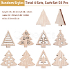 4Sets Wood Pendant Decorations WOOD-SC0001-90A-2