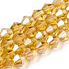 Electroplate Glass Beads Strands EGLA-Q118-6mm-A08-1