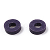 Flat Round Handmade Polymer Clay Bead Spacers CLAY-R067-4.0mm-04-5