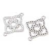 Brass Micro Pave Clear Cubic Zirconia Connector Charms CU-CBA7BFE-03I-P-2