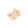 Brass Micro Pave Clear Cubic Zirconia Charms KK-Z151-18G-X-2