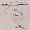 Vintage 304 Stainless Steel & Synthetic Turquoise Flower Pendant Necklaces with Crystal Rhinestone for Women RQ4537-6