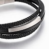 Braided Microfiber PU Leather Cord Multi-strand Bracelets BJEW-K206-H-01P-2