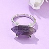 Natural Amethyst Finger Rings X-RJEW-P121-A02-4