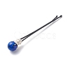 Eco-Friendly Copper Wire Wrapped Round Gemstone Hair Bobby Pin OHAR-JH00025-02-4