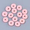 Flat Round Handmade Polymer Clay Bead Spacers X-CLAY-R067-3.0mm-18-2