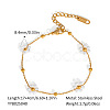 Stainless Steel Woven Flower Link Chain Bracelets for Women AC0915-3-1