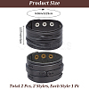2Pcs 2 Styles Cowhide Leather Bracelets BJEW-CL0003-34B-2
