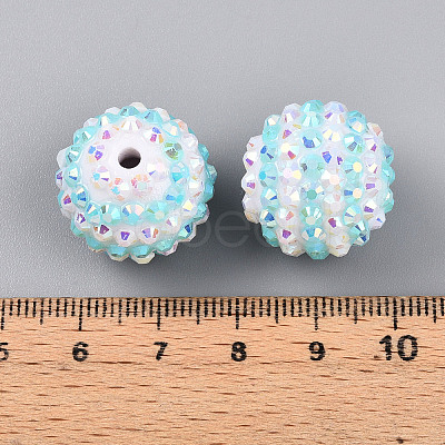 Stripe Pattern Resin AB Rhinestone Round Beads RESI-S313-18x20-15-1