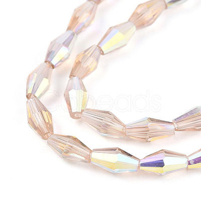 Transparent Electroplate Glass Beads Strands GLAA-K064-05A-01E-1