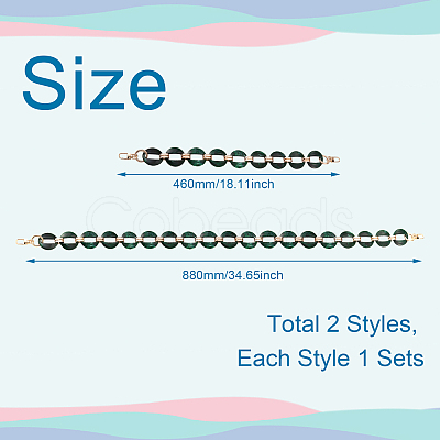 2Pcs 2 Style Resin & Acrylic Bag Strap FIND-GN0001-37-1