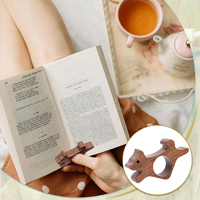 Wooden Thumb Page Holder AJEW-WH0077-119B-1