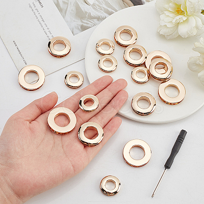 18Pcs 3 Style Alloy Grommet Eyelet Findings FIND-WR0006-18LG-1