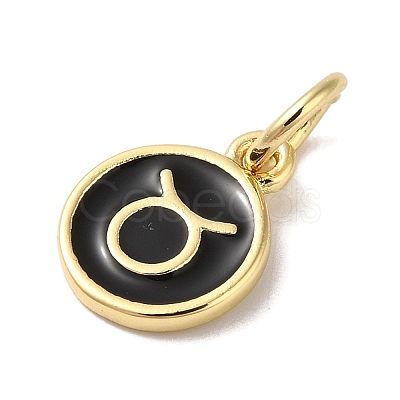 Real 18K Gold Plated Brass Enamel Charms KK-L216-001G-D01-1