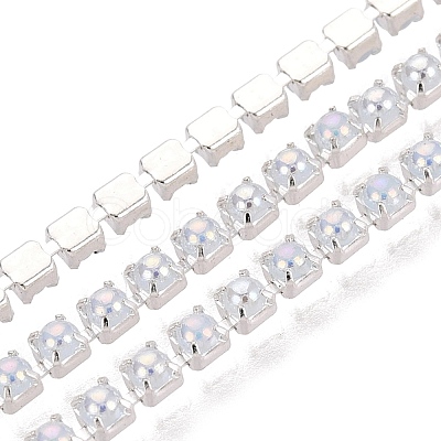 Iron & ABS Plastic Imitation Pearl Tennis Chains CH-Q006-01A-16-1