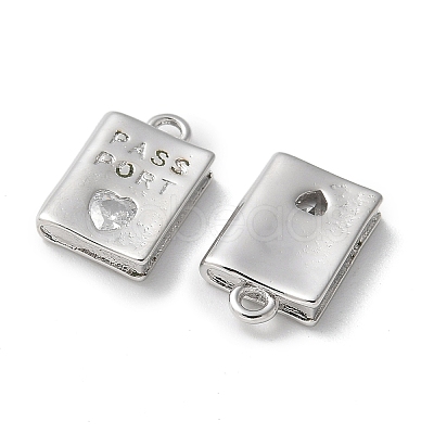Rack Plating Brass Micro Pave Cubic Zirconia Pendants X-KK-P290-55P-1