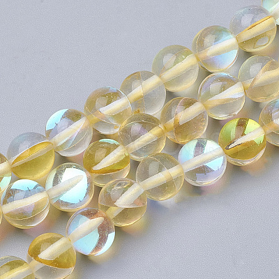 Synthetic Moonstone Beads Strands G-S283-6mm-14A-1
