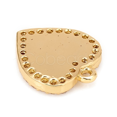 Brass Micro Pave Cubic Zirconia Charms KK-D160-47G-1