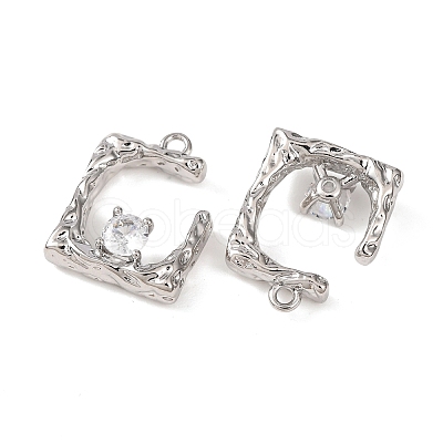 Brass Micro Pave Cubic Zirconia Pendants KK-A295-02B-P-1