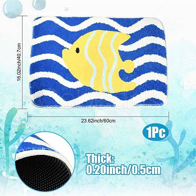Flocking Fibre Tropical Fish Bath Mat AJEW-FZC0003-05B-1