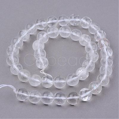 Natural Quartz Crystal Beads Strands G-Q462-6mm-32-1