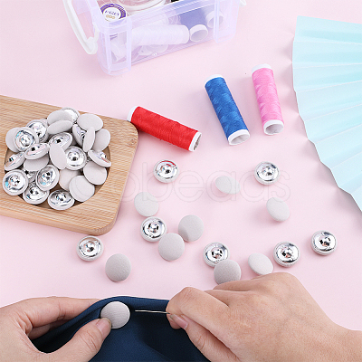 Gorgecraft 50Pcs 1-Hole Cloth Buttons DIY-GF0008-50A-1