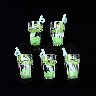 Imitation Fruit Tea Resin Pendants CRES-S359-31D-1