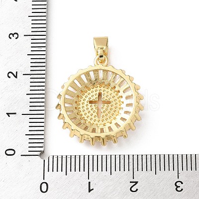 Brass Micro Pave Clear Cubic Zirconia Pendants SH-CBA03AF-14C-G-1