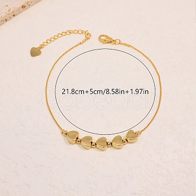 Elegant Brass Heart Beaded Anklets for Women SJ8004-1