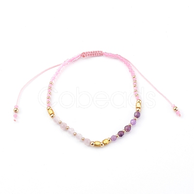 Adjustable Nylon Cord Braided Bead Bracelets BJEW-JB06024-01-1