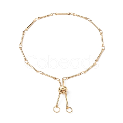 Brass Bar Link Chain Bracelet Making AJEW-JB01187-01-1