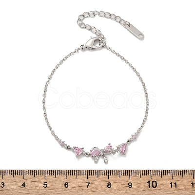 Brass Micro Pave Cubic Zirconia Link Bracelets BJEW-Z122-01P-1