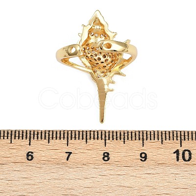 Brass Micro Pave Cubic Zirconia Cuff Rings RJEW-P167-02C-G-1