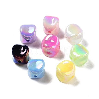 UV Plating Iridescent Acrylic Beads MACR-D032-13-1