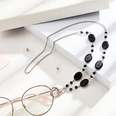 Acrylic Oval Beads Eyeglass Chains AJEW-CN0006-71B-1