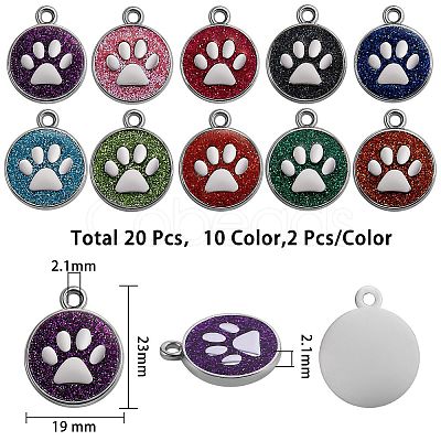 20Pcs 10 Colors Enamel Charms ENAM-SZ0001-95-1